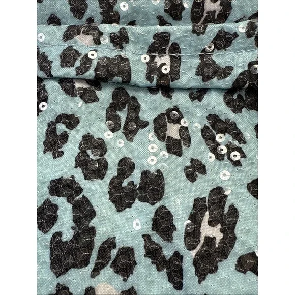 Accessory Innovations 17" Backpack Blue Sequin Iridescent Pad Back Lightweight - Picture 2 of 12